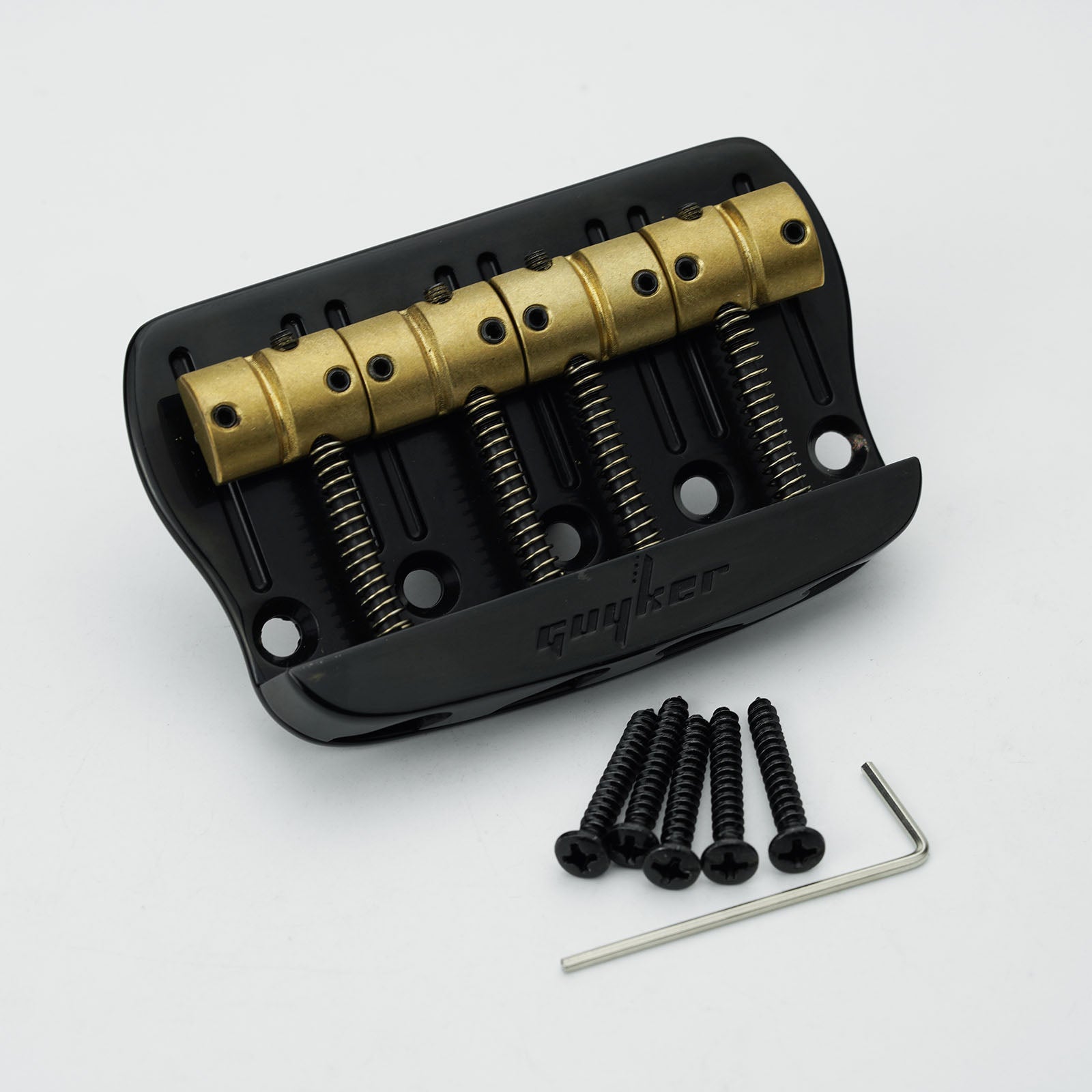 Guyker GB408 Zinc Alloy Fixed Bass Bridge with Solid Brass Saddles 4-String Vintage Style