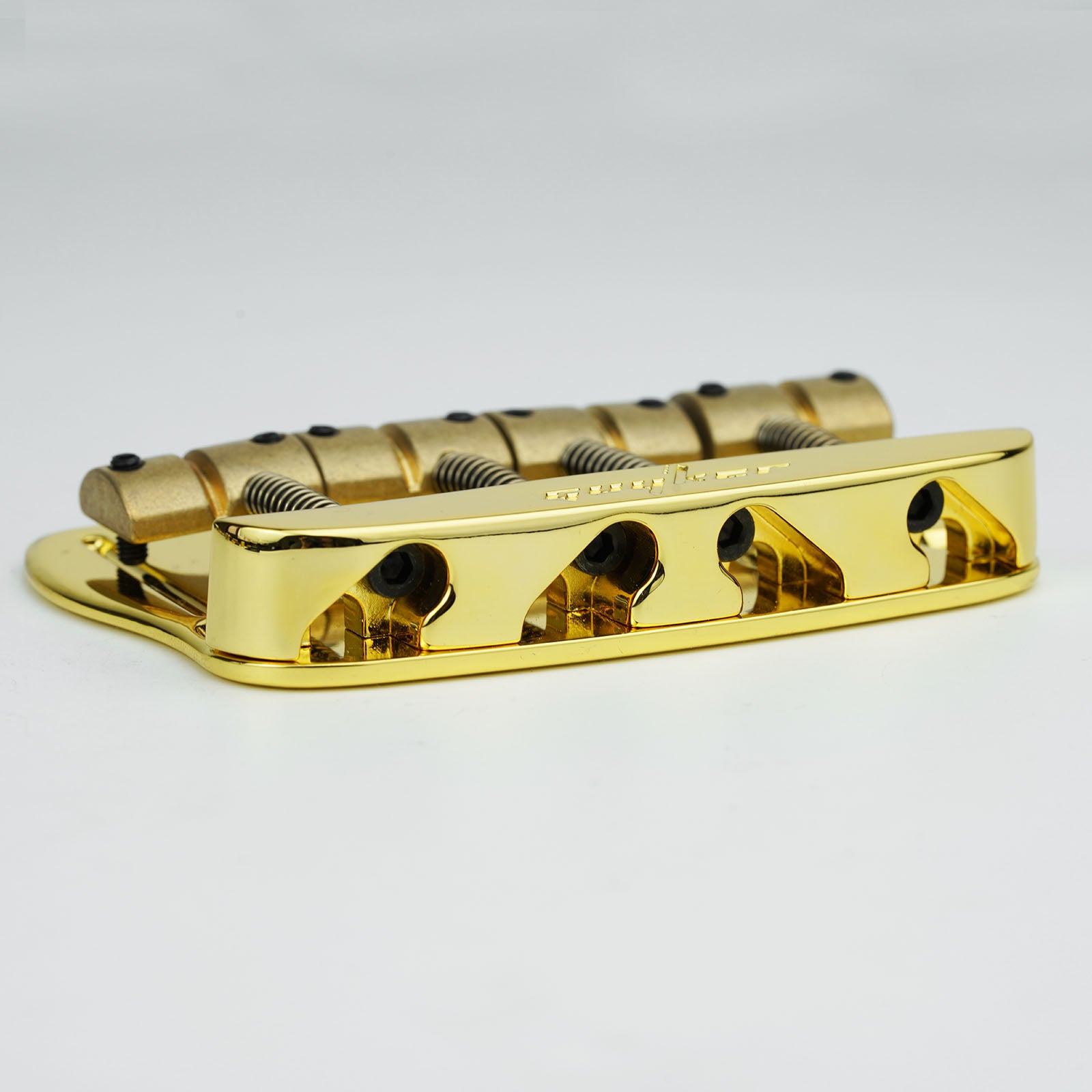 Guyker GB408 Zinc Alloy Fixed Bass Bridge with Solid Brass Saddles 4-String Vintage Style
