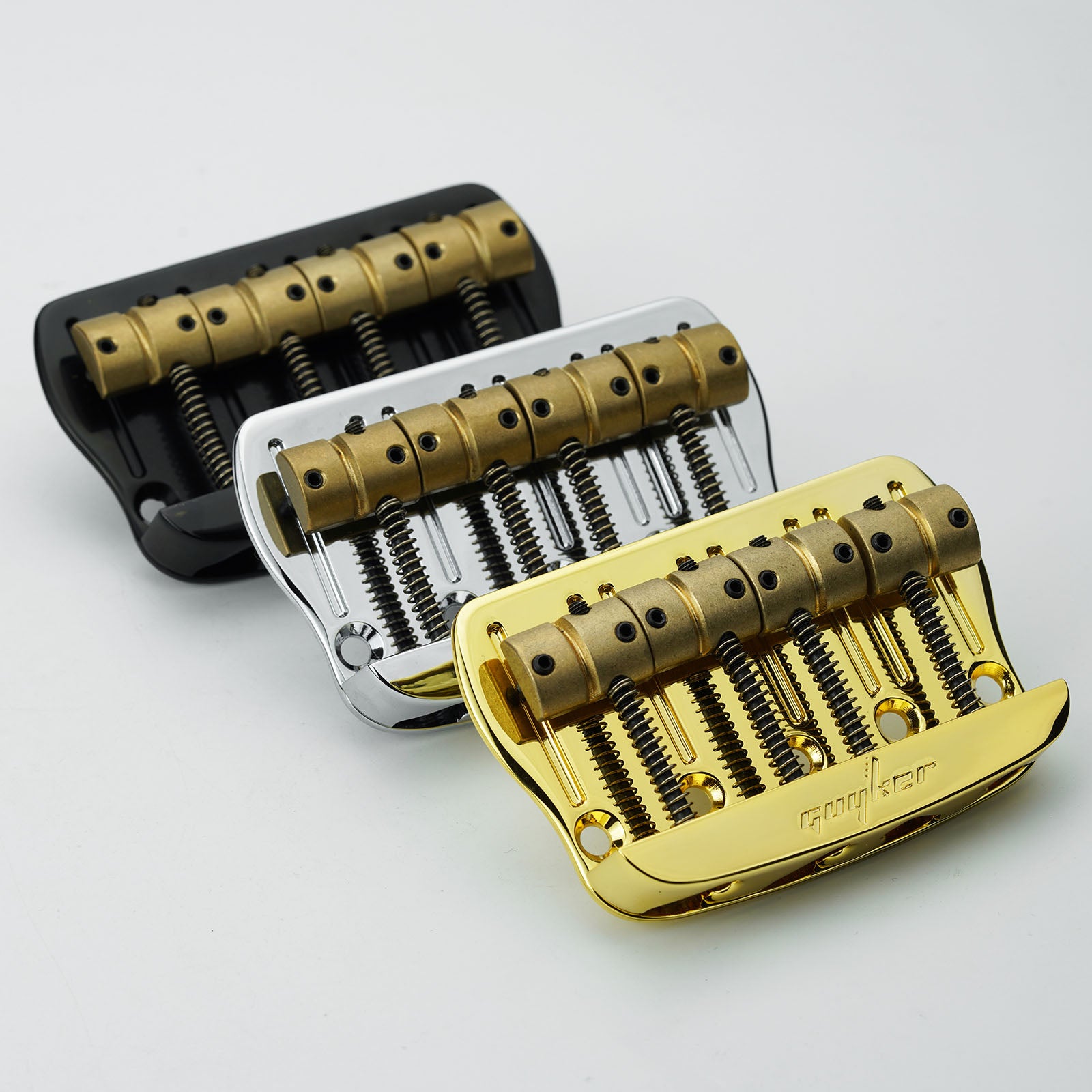 Guyker GB408 Zinc Alloy Fixed Bass Bridge with Solid Brass Saddles 4-String Vintage Style