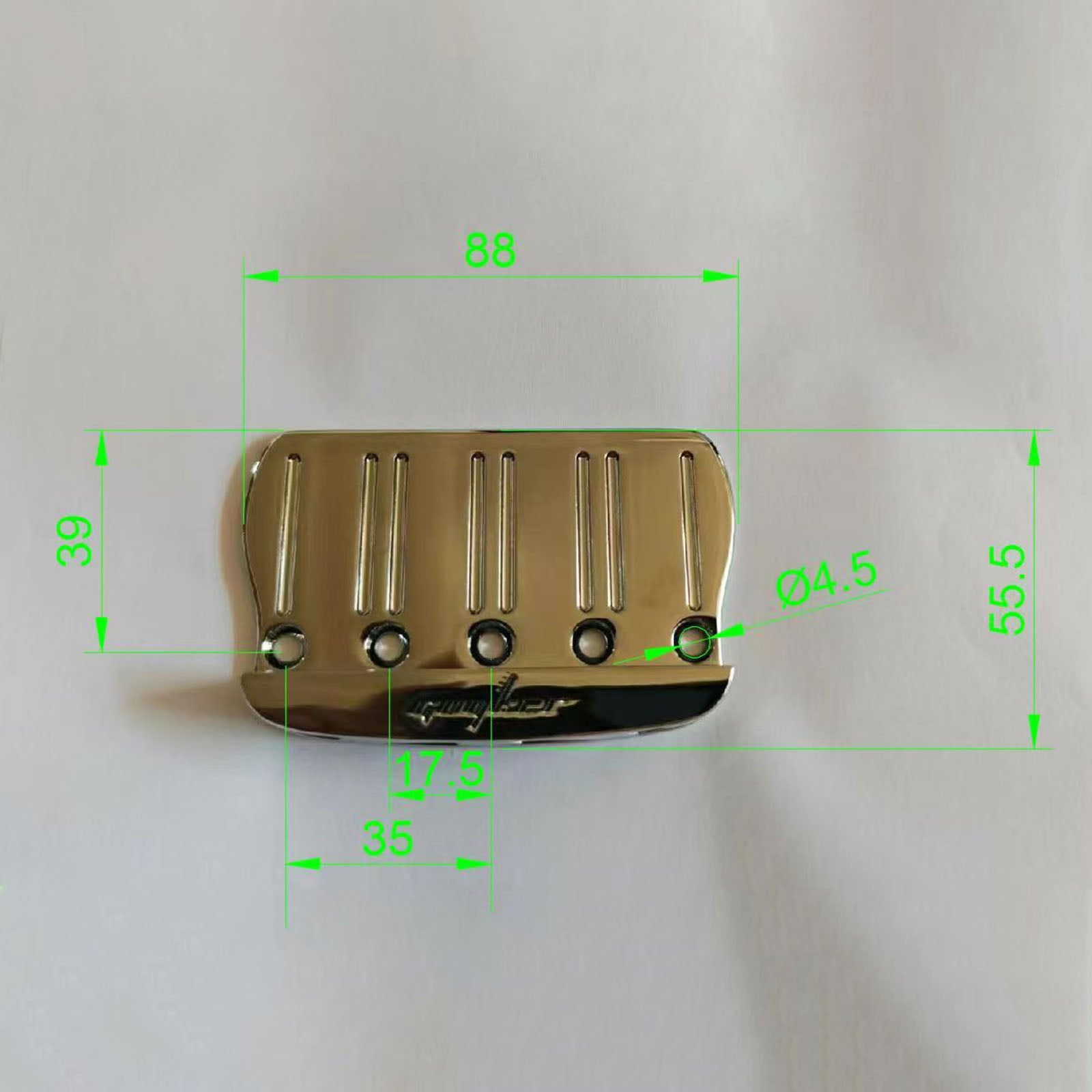 Guyker GB408 Zinc Alloy Fixed Bass Bridge with Solid Brass Saddles 4-String Vintage Style