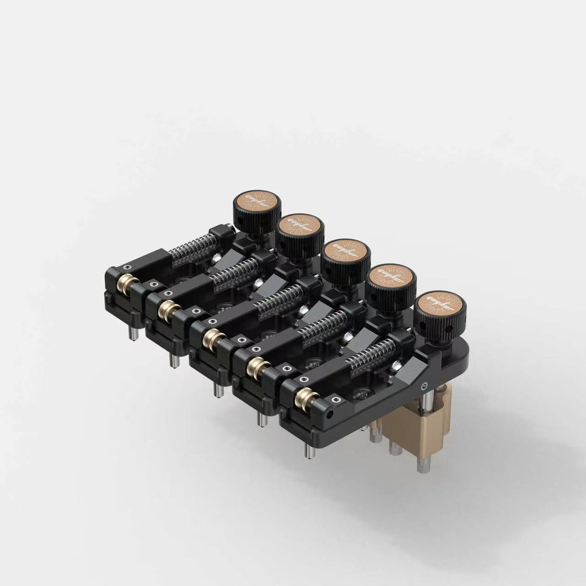 Guyker GBA005 CNC Individual Roller Bridge for 4/5-String Electric Bass with Fine Tuning