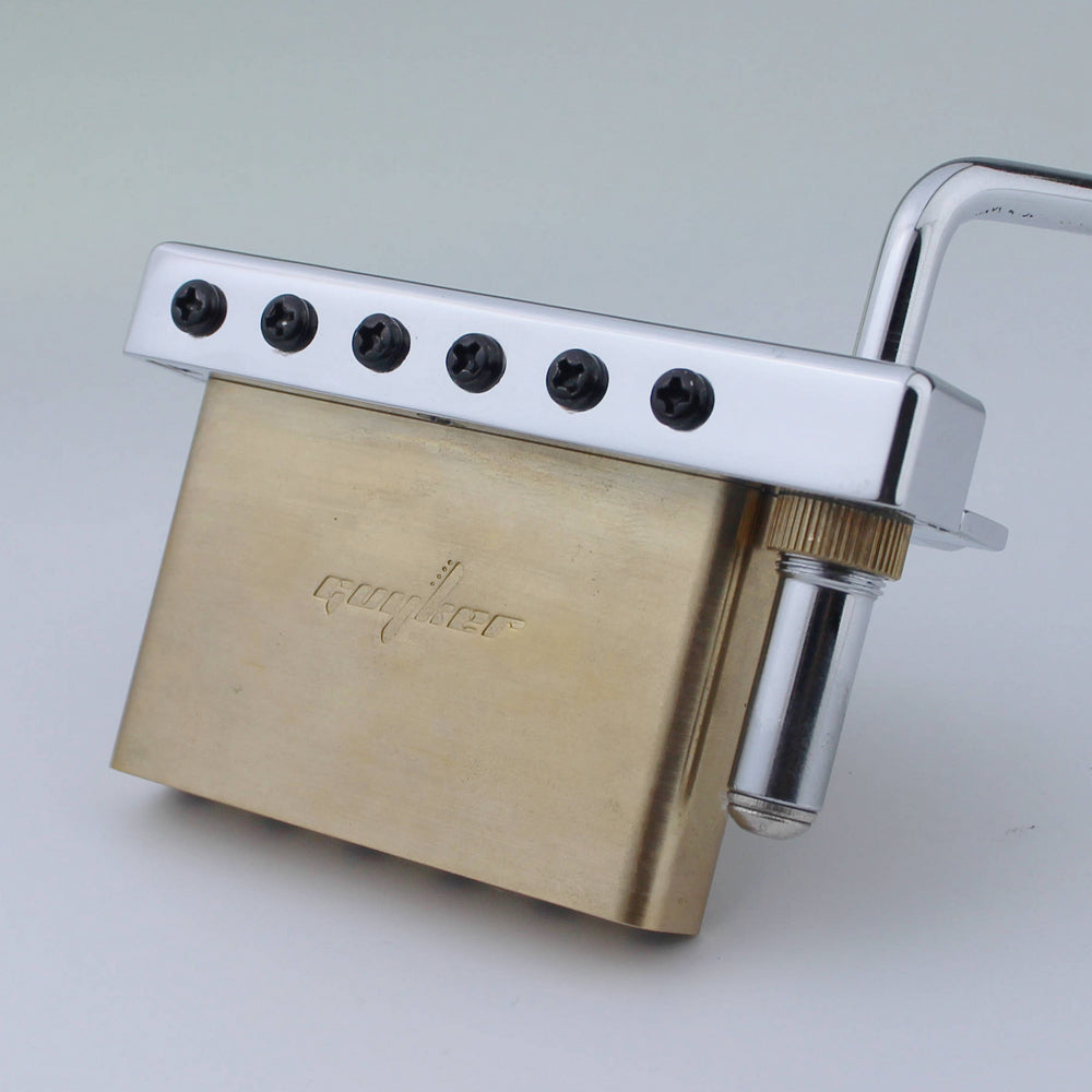 Guyker Guitar Tremolo Bridge String Spacing 10.8MM with Brass Saddle and Brass Block GG1009A