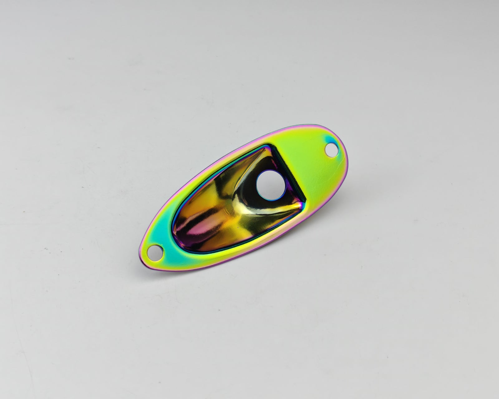 Guyker Iron Oval Boat Shape Input Jack Plate for Electric Guitar Bass Replacement GJ008+GJ007 Cover Combo Set