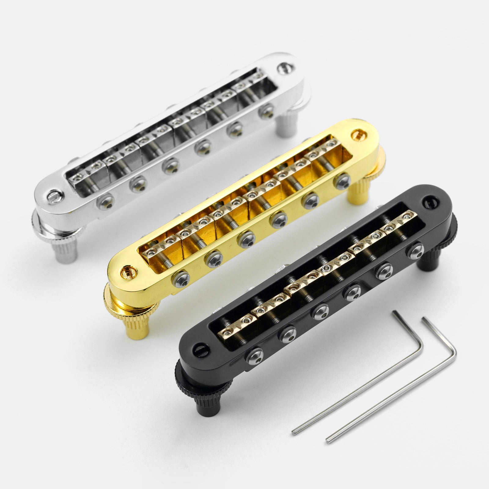 Guyker GM009-5 Adjustable Saddle Radius Tune-O-Matic Bridge for Electric Guitar