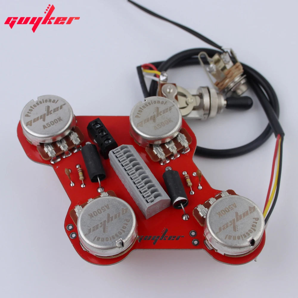 GUYKER A500K Potentiometer Circuit Board Connection Switch Jack PREAMP For Guitar Accessories