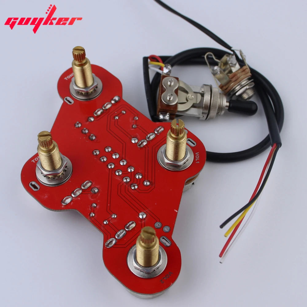 GUYKER A500K Potentiometer Circuit Board Connection Switch Jack PREAMP For Guitar Accessories