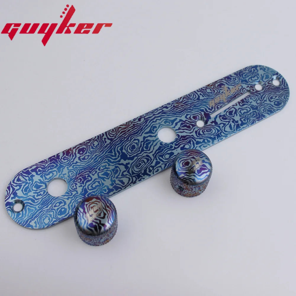 GUYKER Electric Guitar Titanium Alloy Control Plate Knob Damascus For Fend TL Parts Replacement