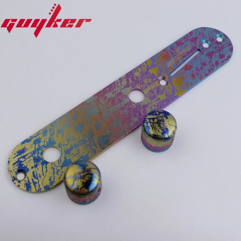 GUYKER Electric Guitar Titanium Alloy Control Plate Knob Street Style for FD TL Parts Replacement
