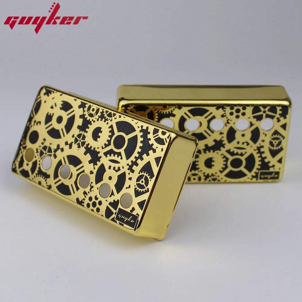 PC004 Cupronickel Gear Pattern Surface Humbucker Guitar Pickup Covers Set 50/52MM - Guyker