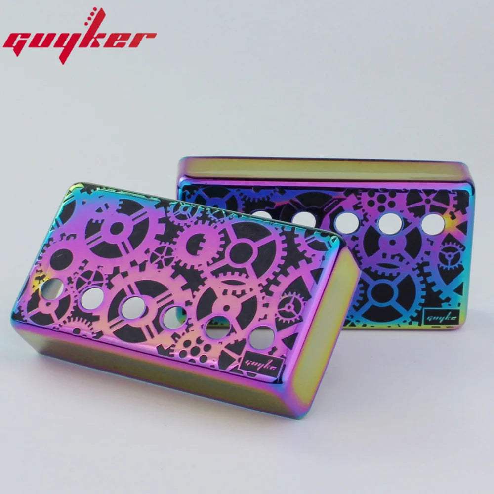 PC004 Cupronickel Gear Pattern Surface Humbucker Guitar Pickup Covers Set 50/52MM - Guyker