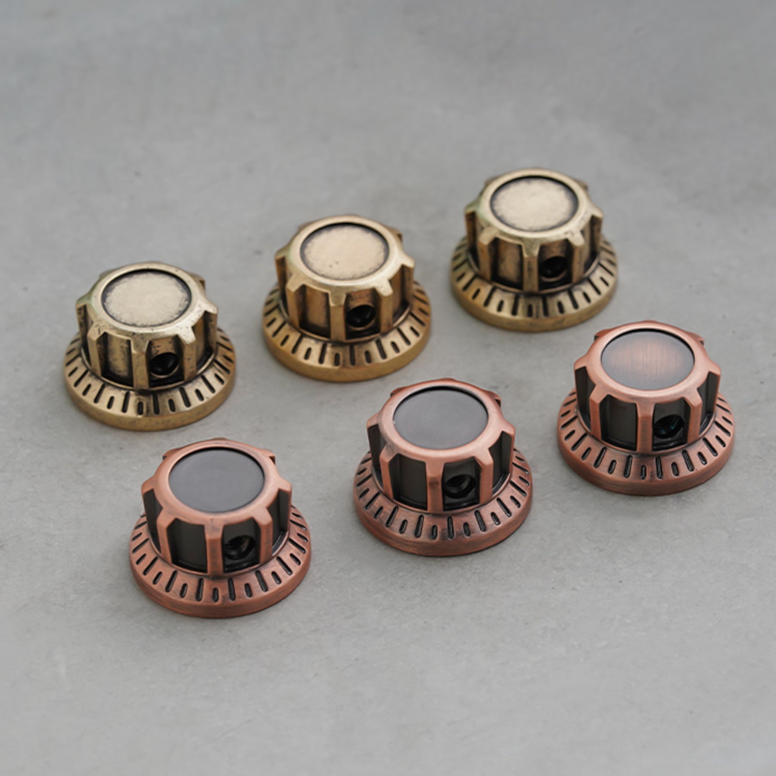 Gold & Bronze Bell Potentiometer Control Knob Set Dia. 6mm for Guitar & Bass | Guyker