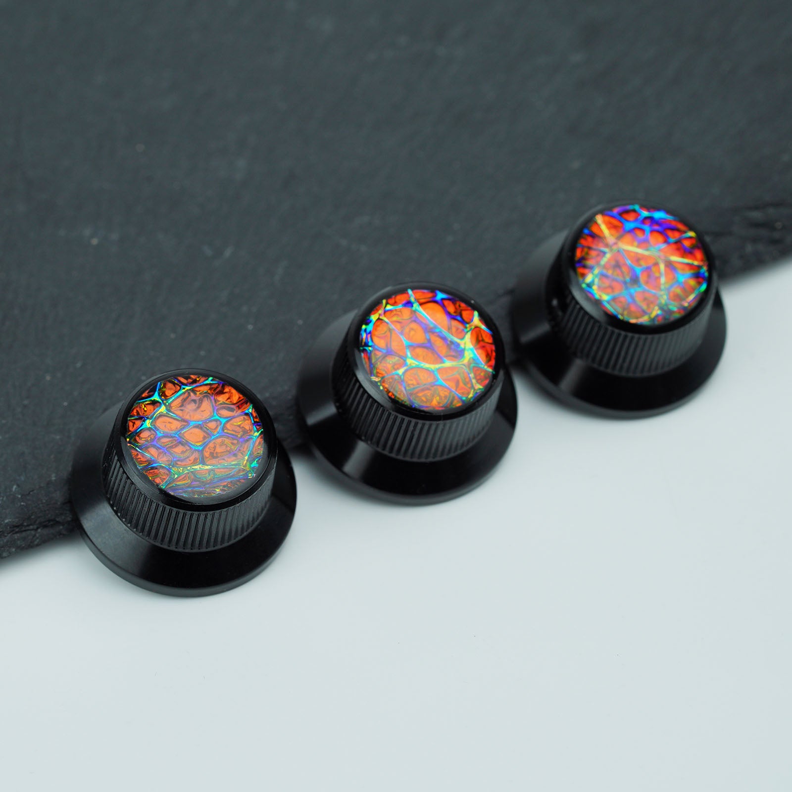 Gold Foil Starburst Aluminum Control Knobs Dia. 6.3mm for Electric Guitar & Bass | Guyker