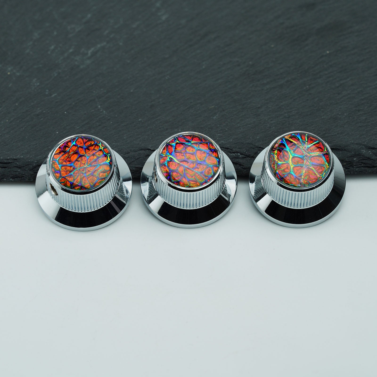 Gold Foil Starburst Aluminum Control Knobs Dia. 6.3mm for Electric Guitar & Bass | Guyker