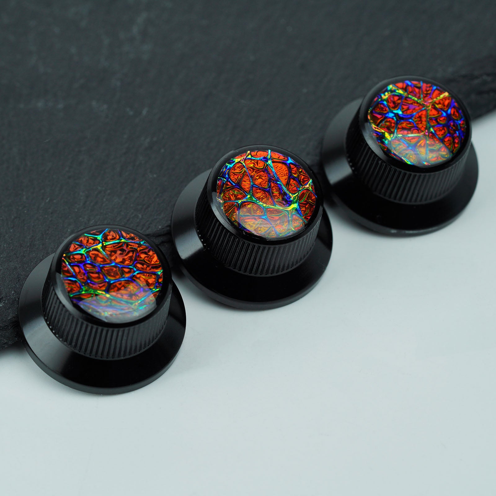 Gold Foil Starburst Aluminum Control Knobs Dia. 6.3mm for Electric Guitar & Bass | Guyker
