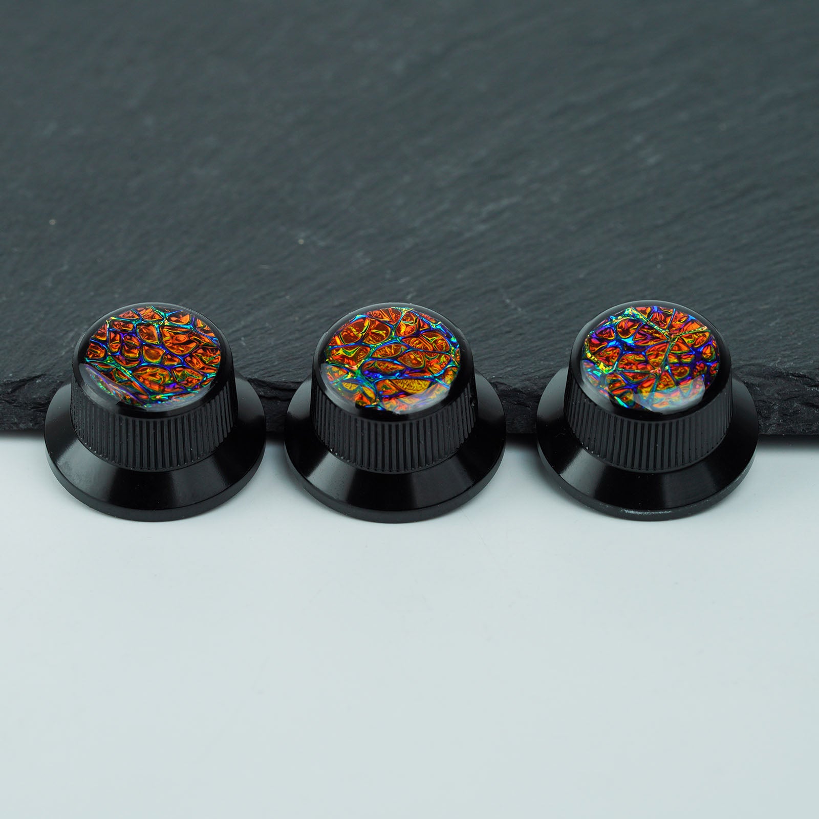 Gold Foil Starburst Aluminum Control Knobs Dia. 6.3mm for Electric Guitar & Bass | Guyker