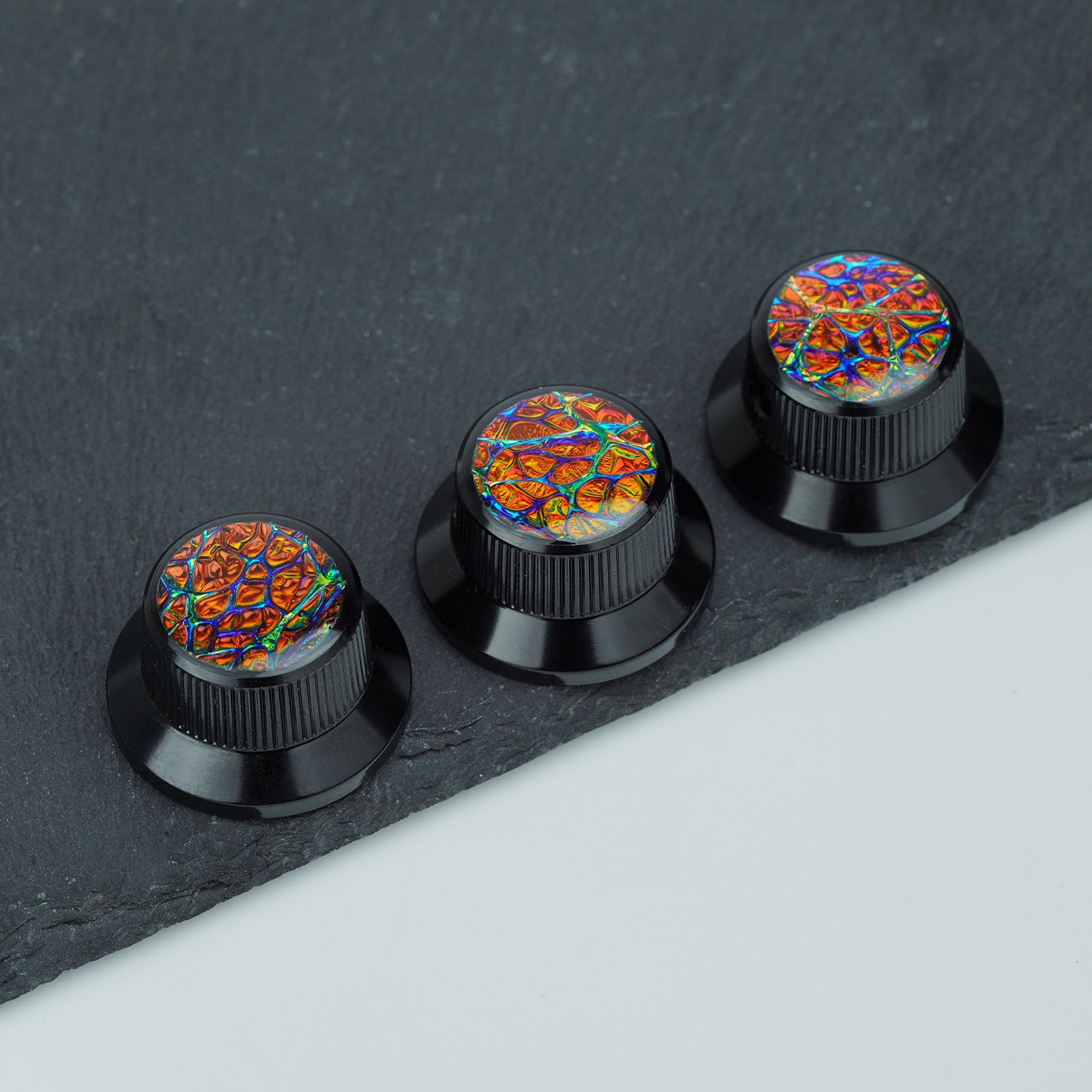 Gold Foil Starburst Aluminum Control Knobs Dia. 6.3mm for Electric Guitar & Bass | Guyker