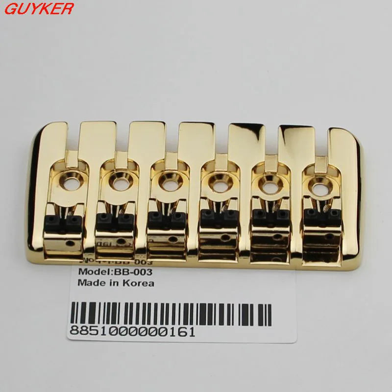 Golden 6 String Electric Bass Bridge 16mm Zinc Saddles | Guyker