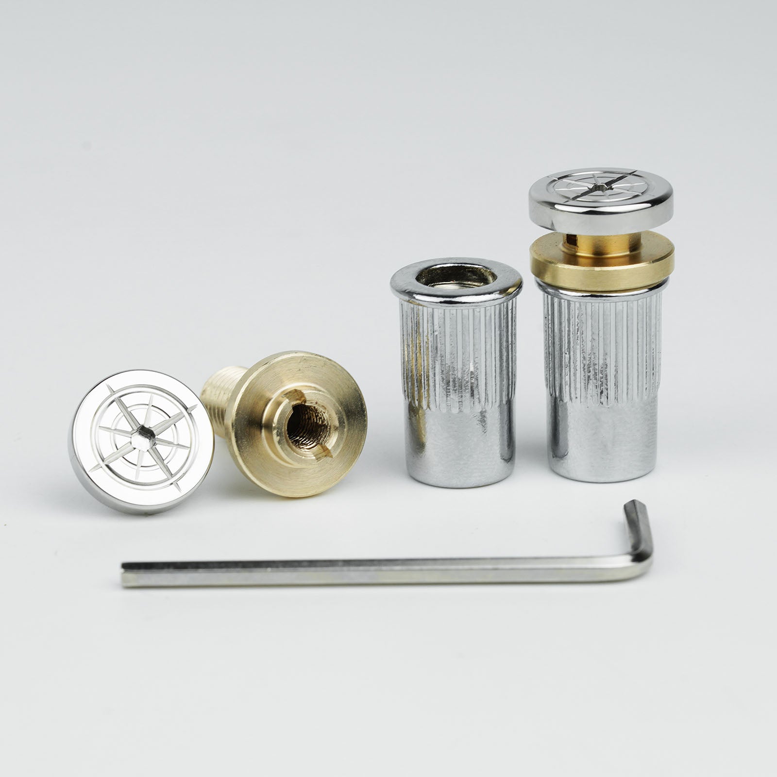 Guitar Bridge Stud Screws – Brass & Steel Set | Guyker