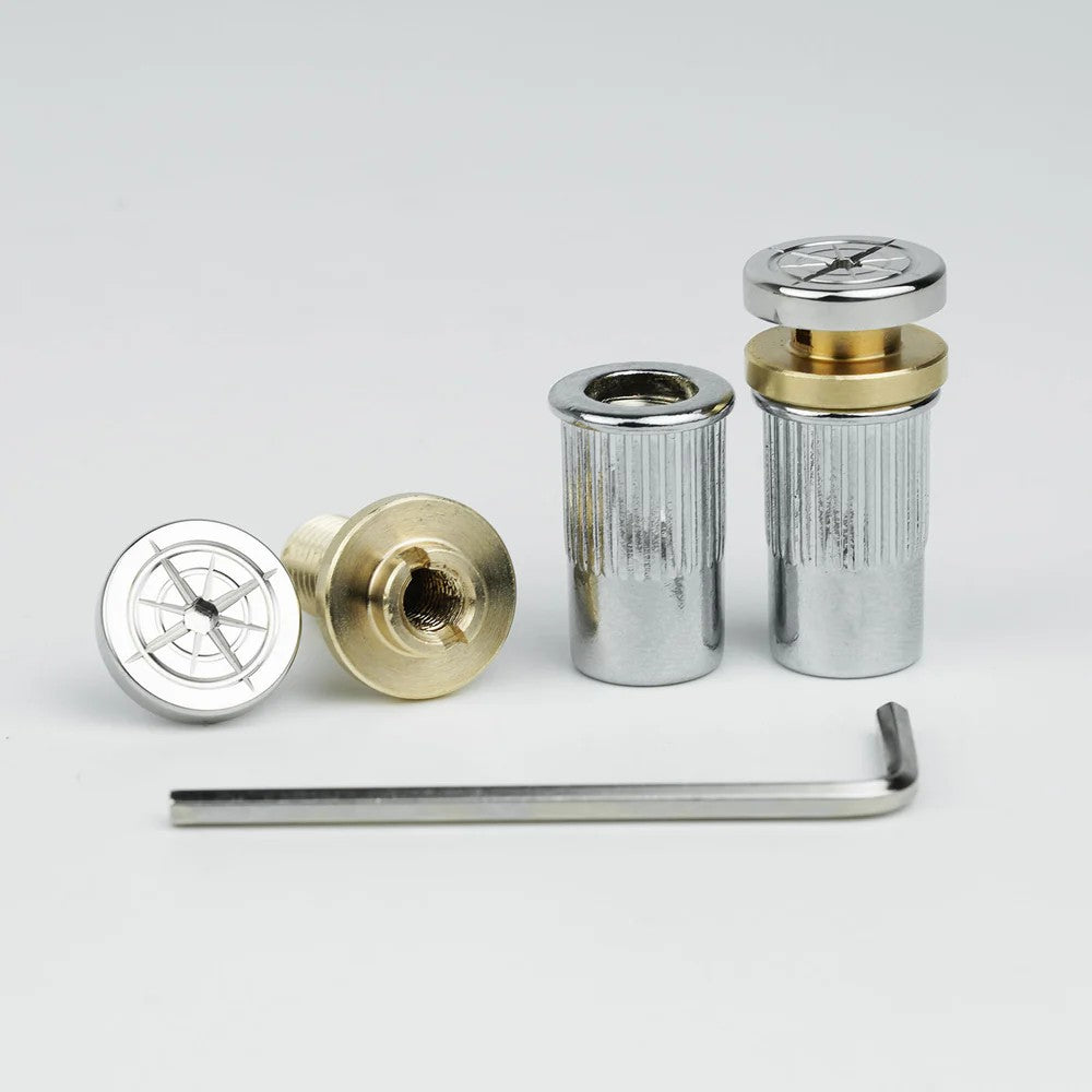 Guitar Bridge Stud Screws Brass & Steel Set | Guyker