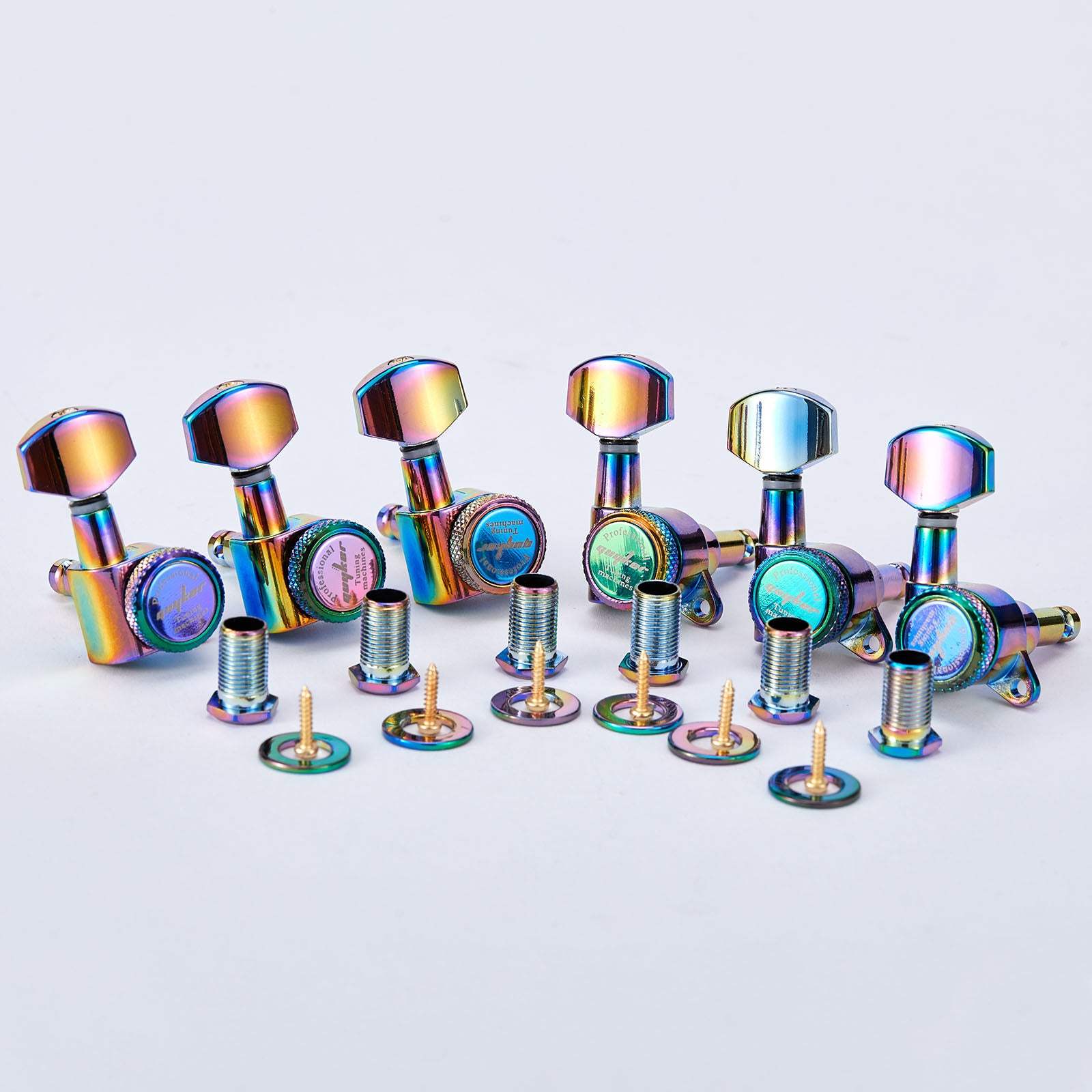 Guitar Locking Tuners 3R+3L Layout 1:18 Gear Precision Set Guyker