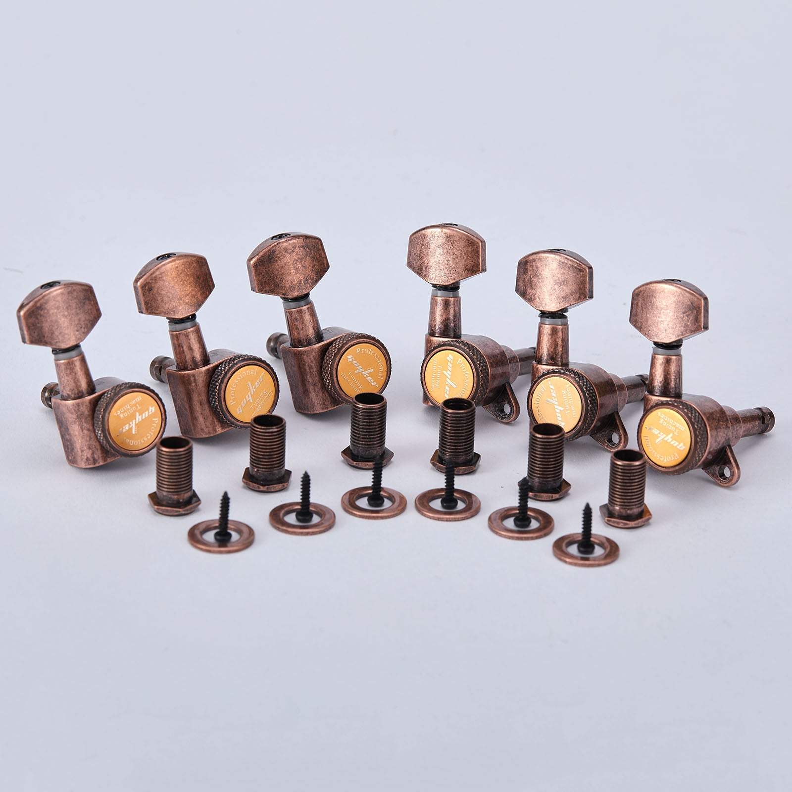 Guitar Locking Tuners 3R+3L Layout 1:18 Gear Precision Set Guyker