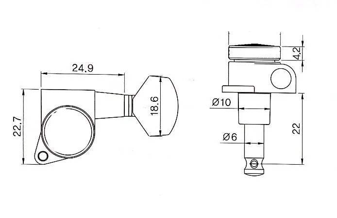 Guitar Locking Tuners 3R+3L Layout 1:18 Gear Precision Set Guyker