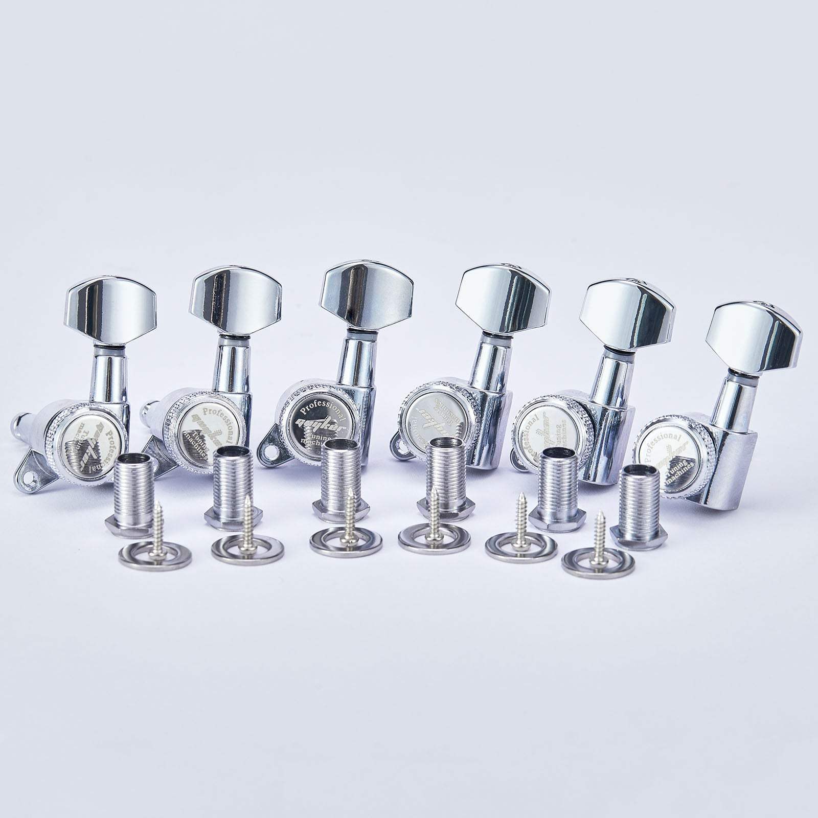 Guitar Locking Tuners 3R+3L Layout 1:18 Gear Precision Set Guyker