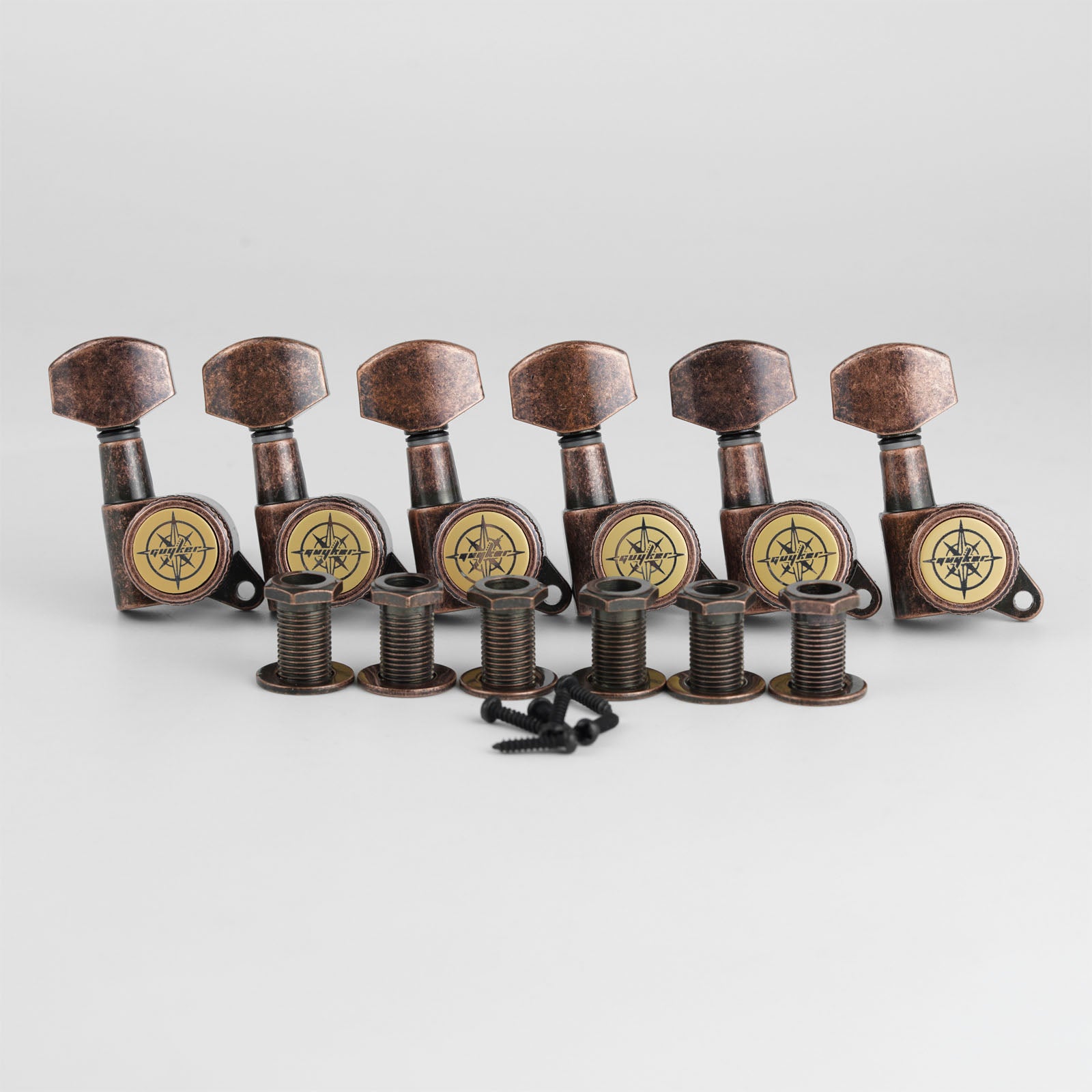 Guitar Locking Tuners 3R+3L Layout 1:18 Gear Precision Set Guyker