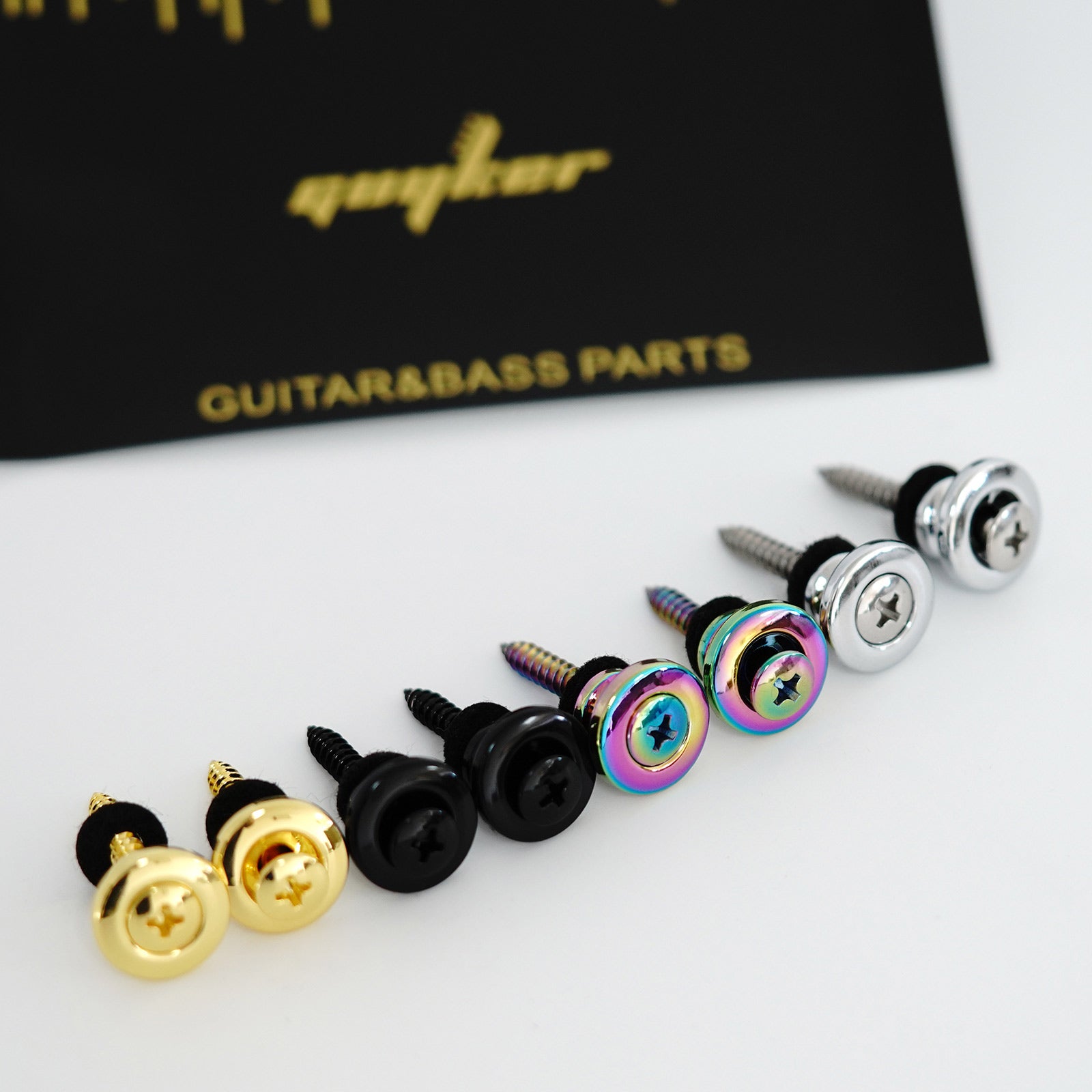 4er Set Gurt-Lock-System Für Gitarre & Bass – Schaller Style, Schwarz, Aus Metalllegierung