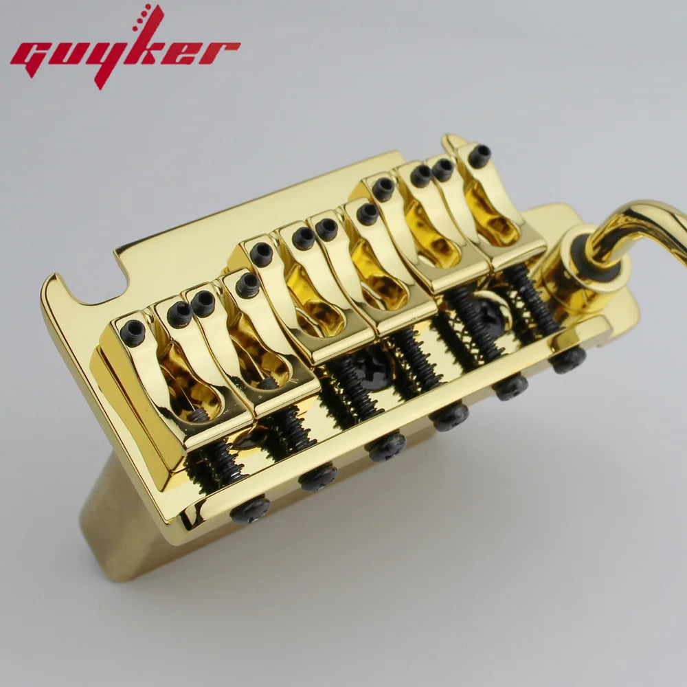 G510T Guyker Gold Non-locking 2 Point Guitar Tremolo Bridge String Spacing 10.8MM With Tremolo System Saddle And Brass Block