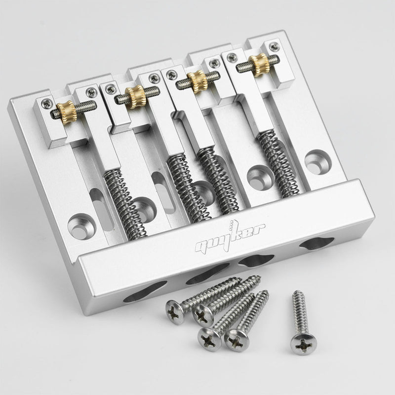 Guyker GBA-406 CNC 4-String Bass Bridge in Aerospace Aluminum Alloy for Bass Guitar