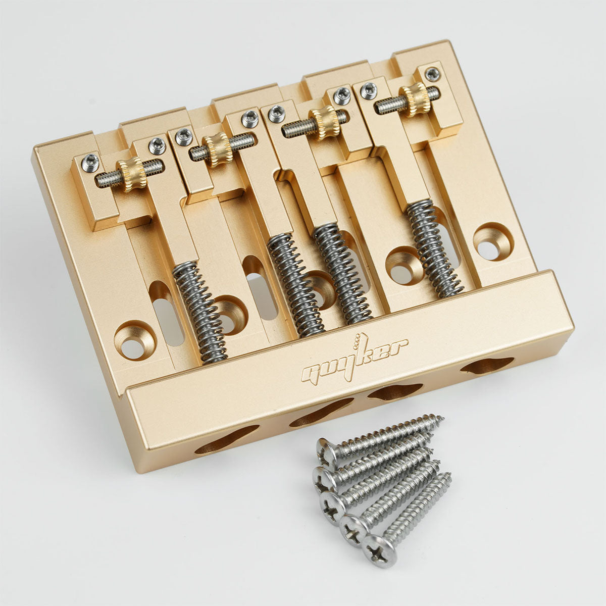 Guyker GBA-406 CNC 4-String Bass Bridge in Aerospace Aluminum Alloy for Bass Guitar