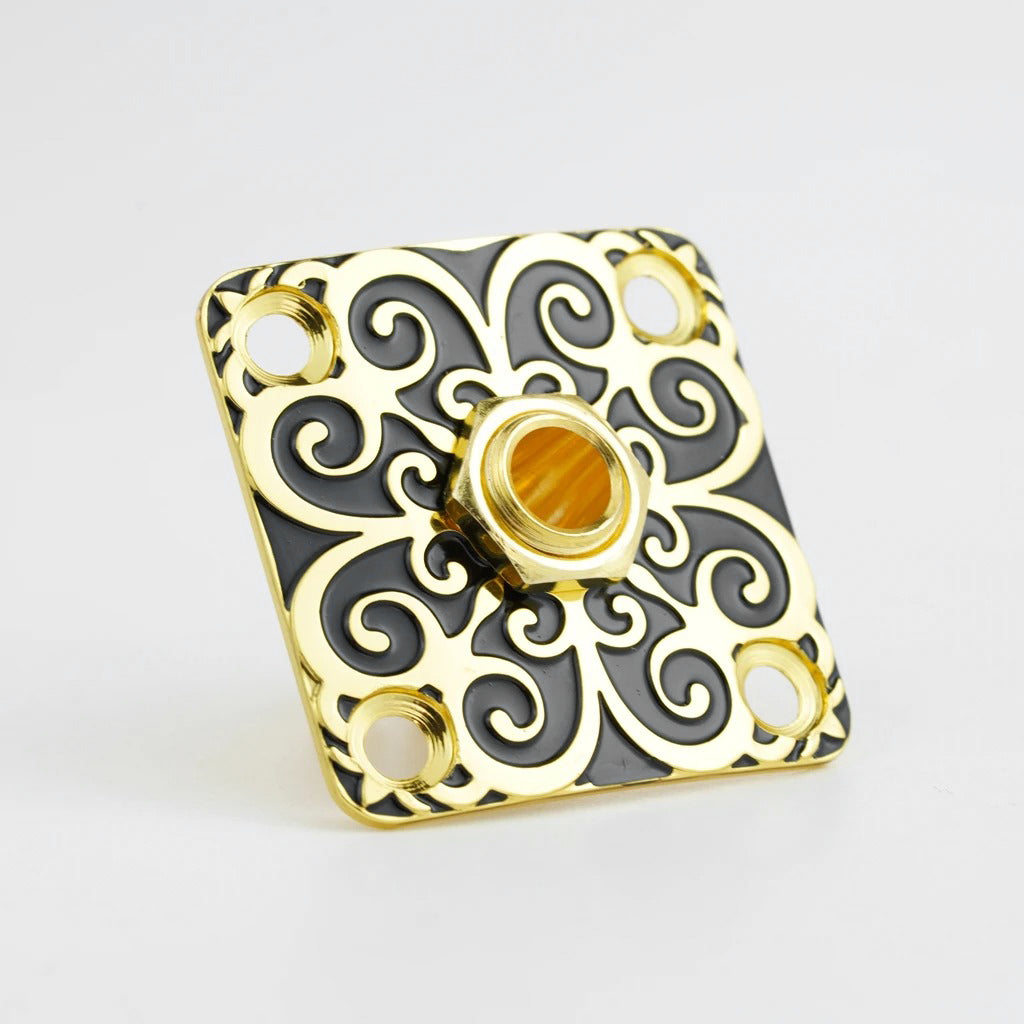 Guyker GJ013+LJ01 Decorative Guitar Jack Plate with Output Jack Socket Set for Electric Guitar