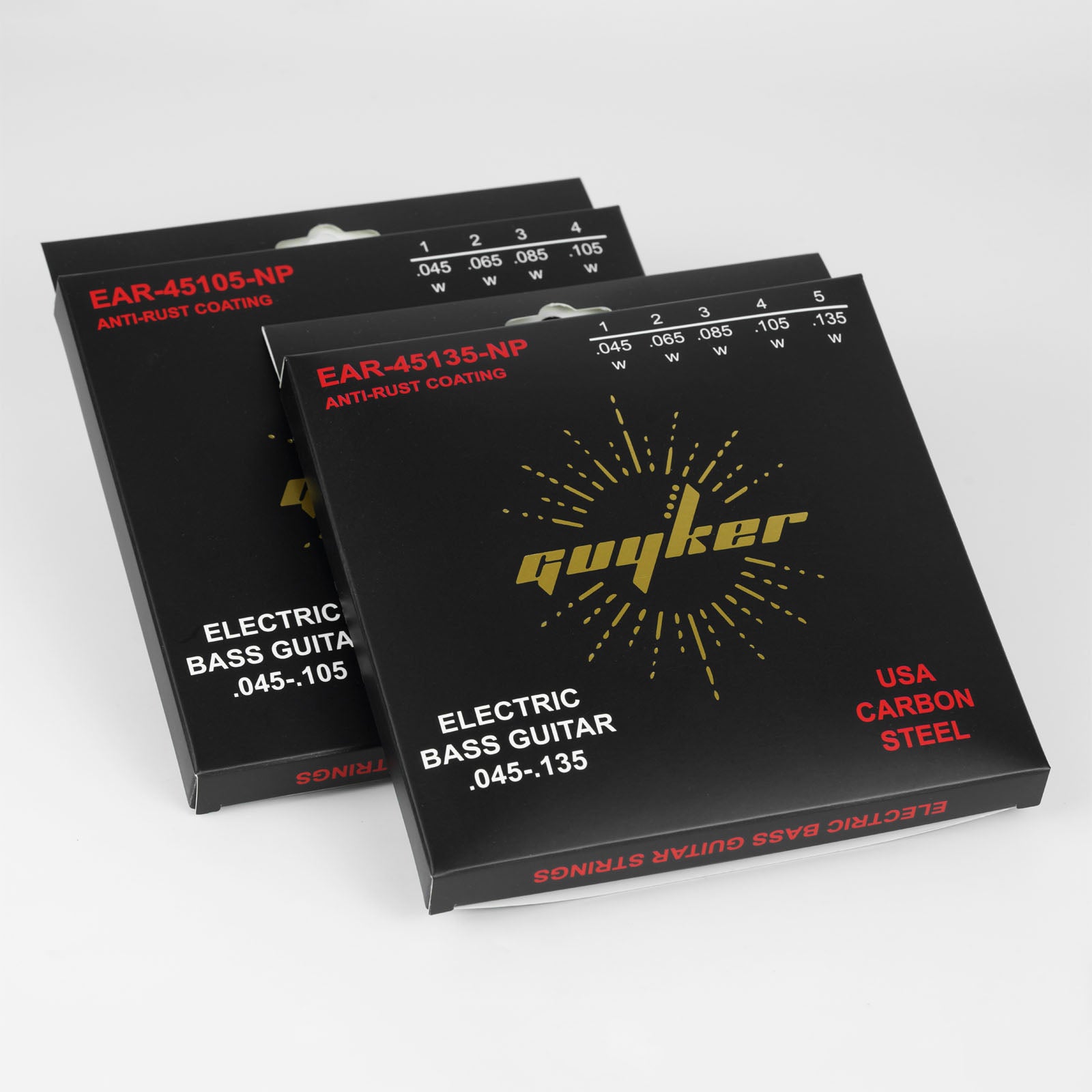 Guyker Electric Bass Guitar Strings USA Carbon Steel with Anti-Rust Coating