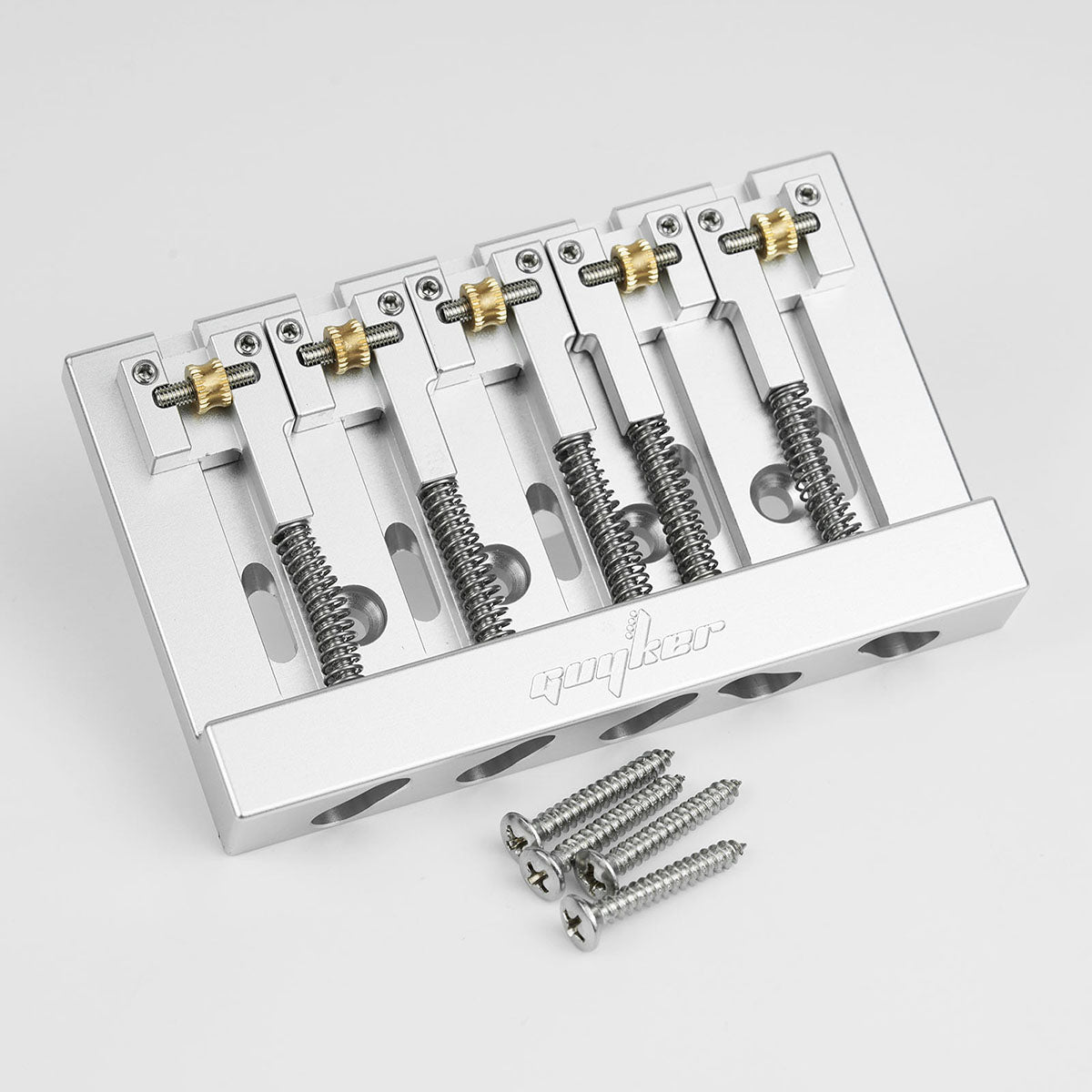 Guyker GBA-506 CNC 5-String Bass Bridge in Aerospace Aluminum Alloy with Adjustable String Spacing for Bass Guitar