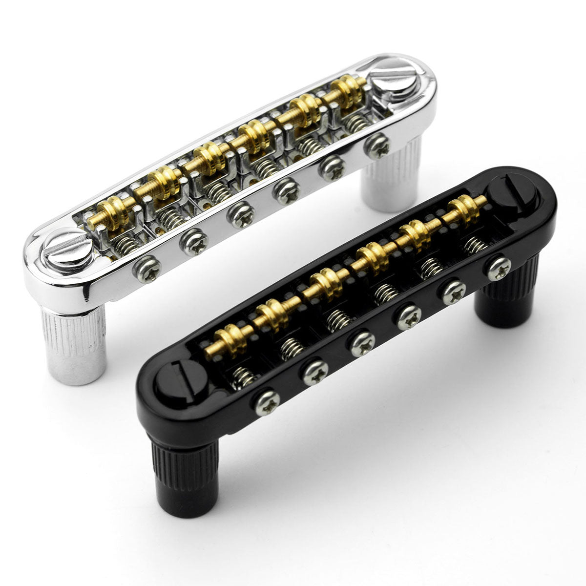 Guyker GM025 6-Saddle Roller Guitar Bridge with Locking Posts for Electric Guitar