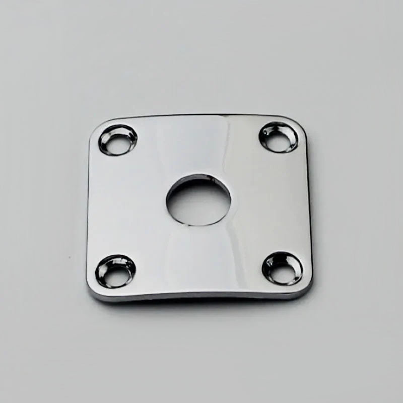 Guyker 1 Piece Square Curved Metal Jack Plate For Electric Guitar Bass