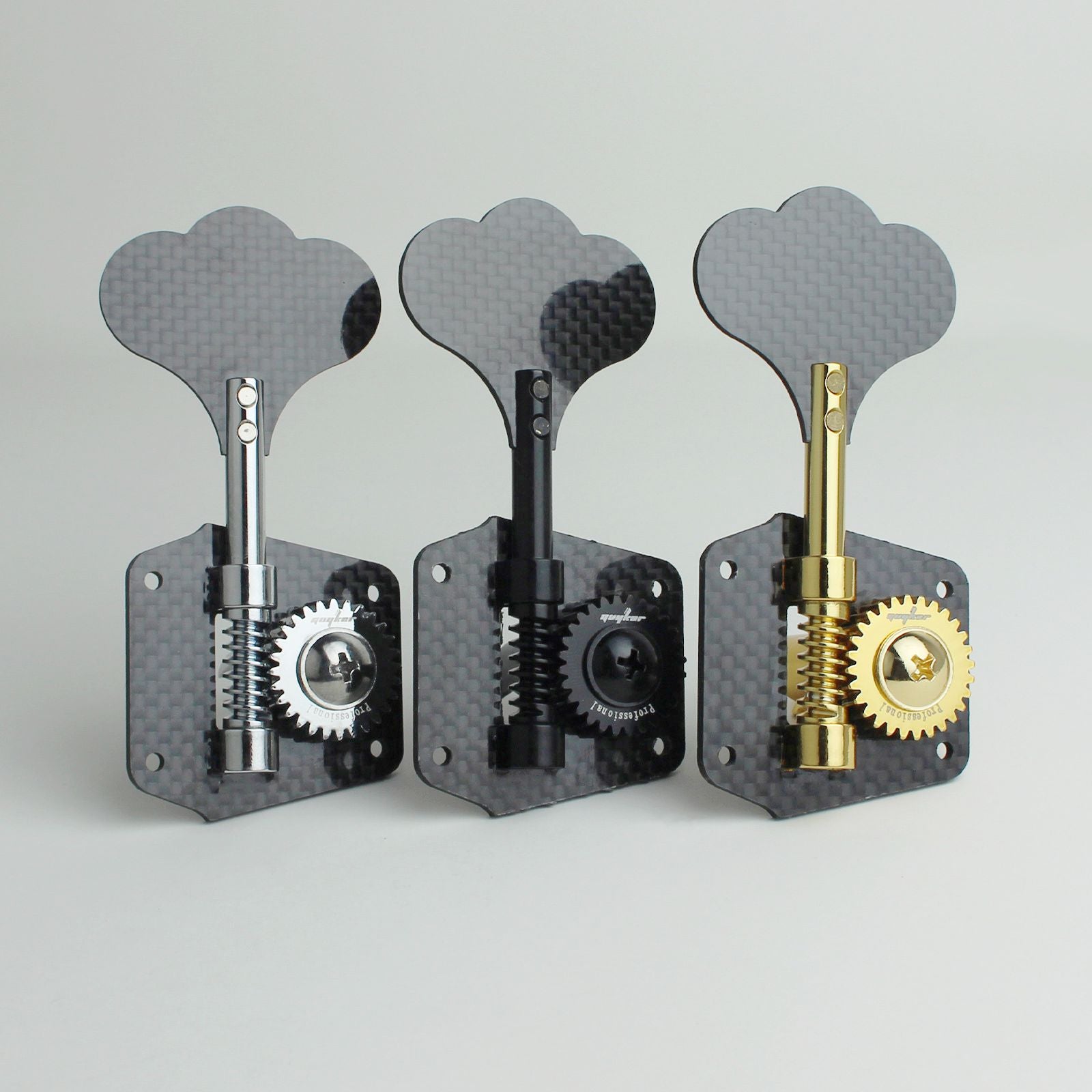 bass gears Guyker GK-530T Carbon Fiber Tuning Pegs for Bass with 1:28 Gear Ratio