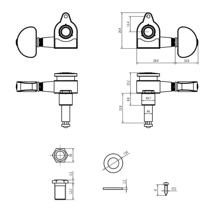 Guyker Guitar Tuners Locking Sealed GK102SP-11