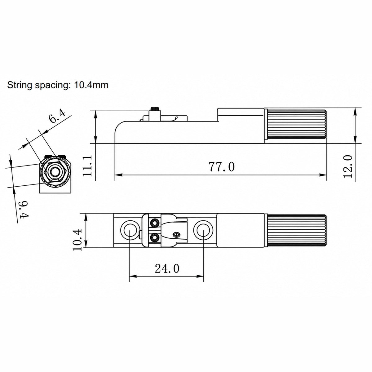 BG3004 Set di Blocco Corde Ponte Chitarra Headless a 6 Corde