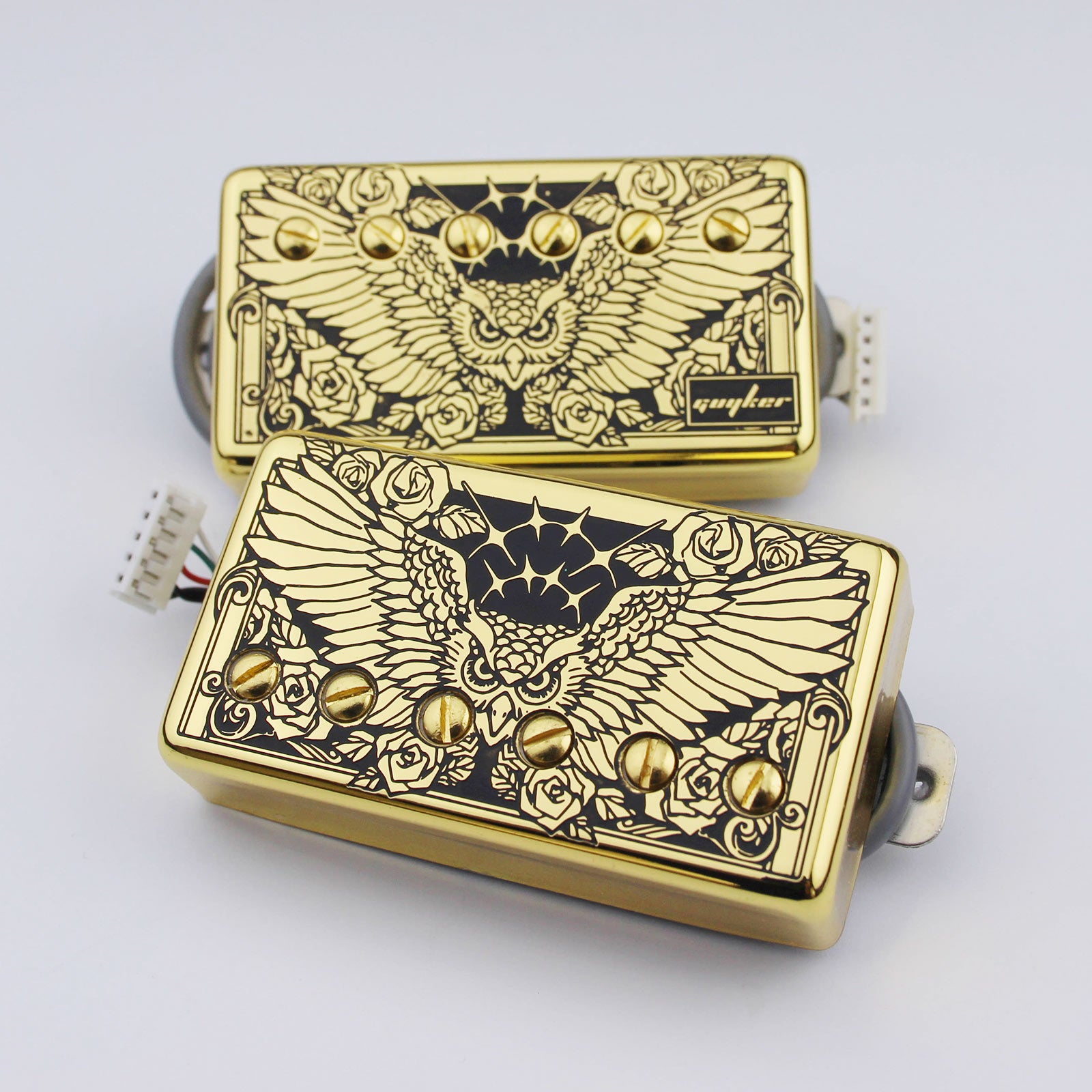 Guyker Humbucker Pickup Set Alnico with Engraved Cover LP005