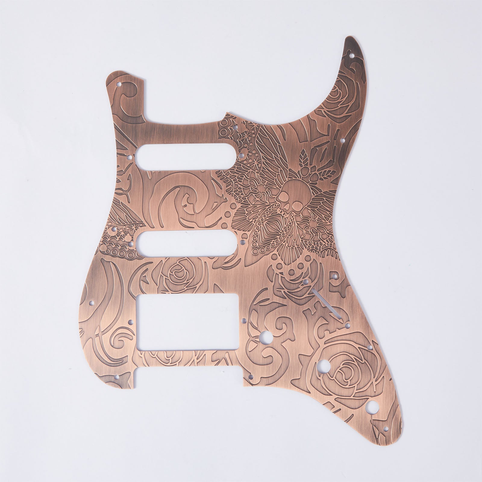 Guyker PG005 Plaque de protection en laiton moderne à 11 trous S/S/H pour Fender Stratocaster