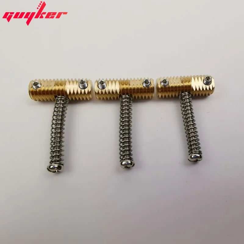 3 Pcs Highgrade 10.8mm Brass Compensated Thread Brass Saddles Set with Wrench Highgrade Replacement Part for Tele TL Electric Guitar