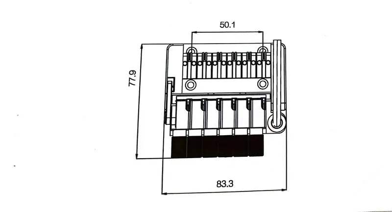 Headless Guitar Tremolo Bridge – 6-String Roller Zinc Alloy | Guyker