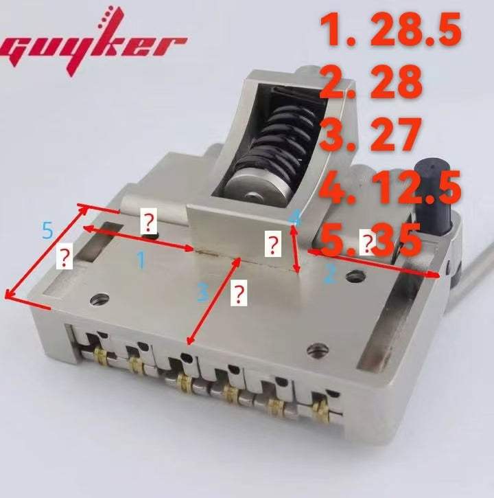 Headless Guitar Tremolo Bridge – 6-String Roller Zinc Alloy | Guyker