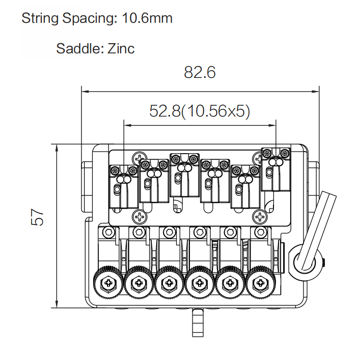 Headless Tremolo Bridge 6-String Zinc Alloy Hardtail | Guyker