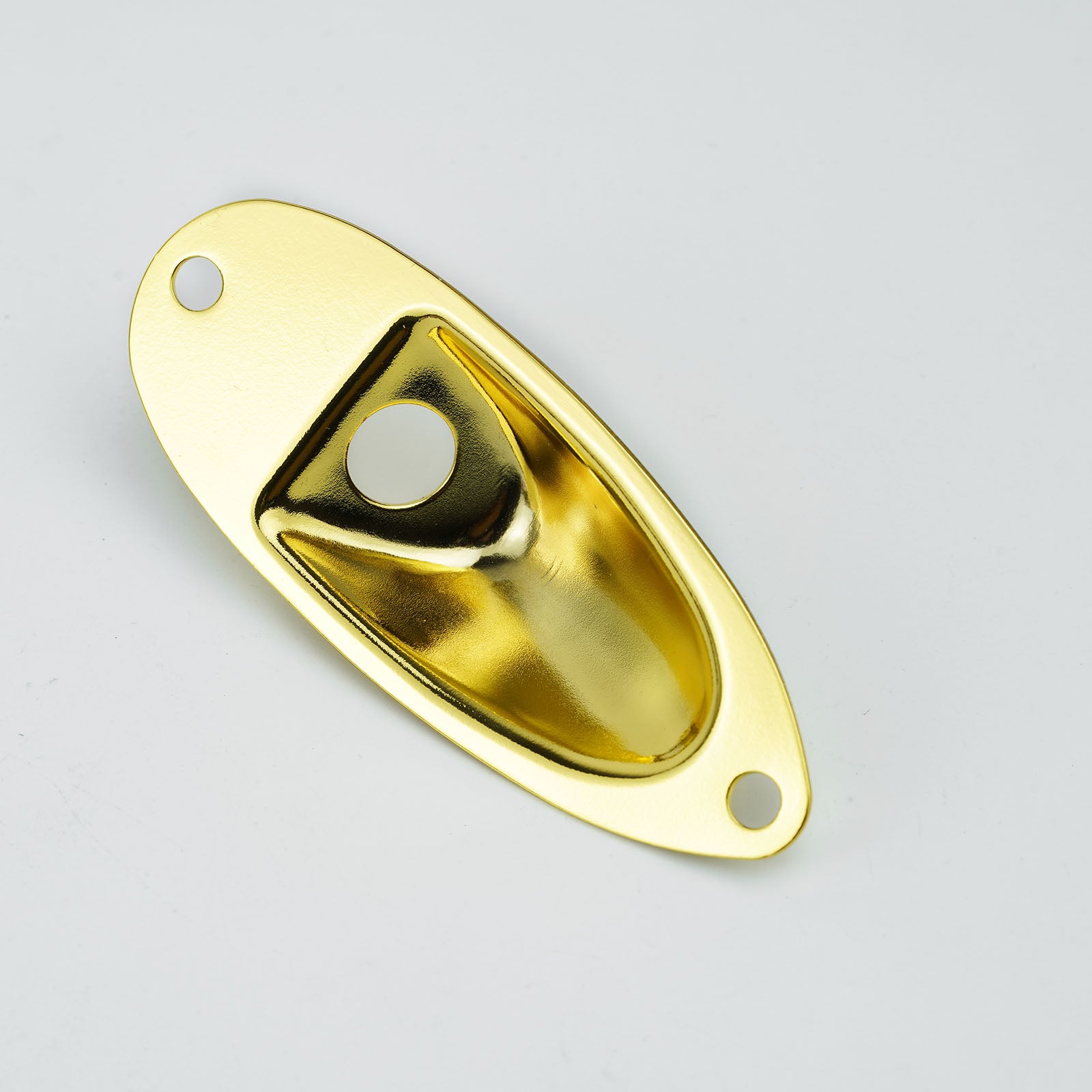 Iron Oval Boat-Style Input Jack Plate & Cover Set for Electric Guitar & Bass | Guyker