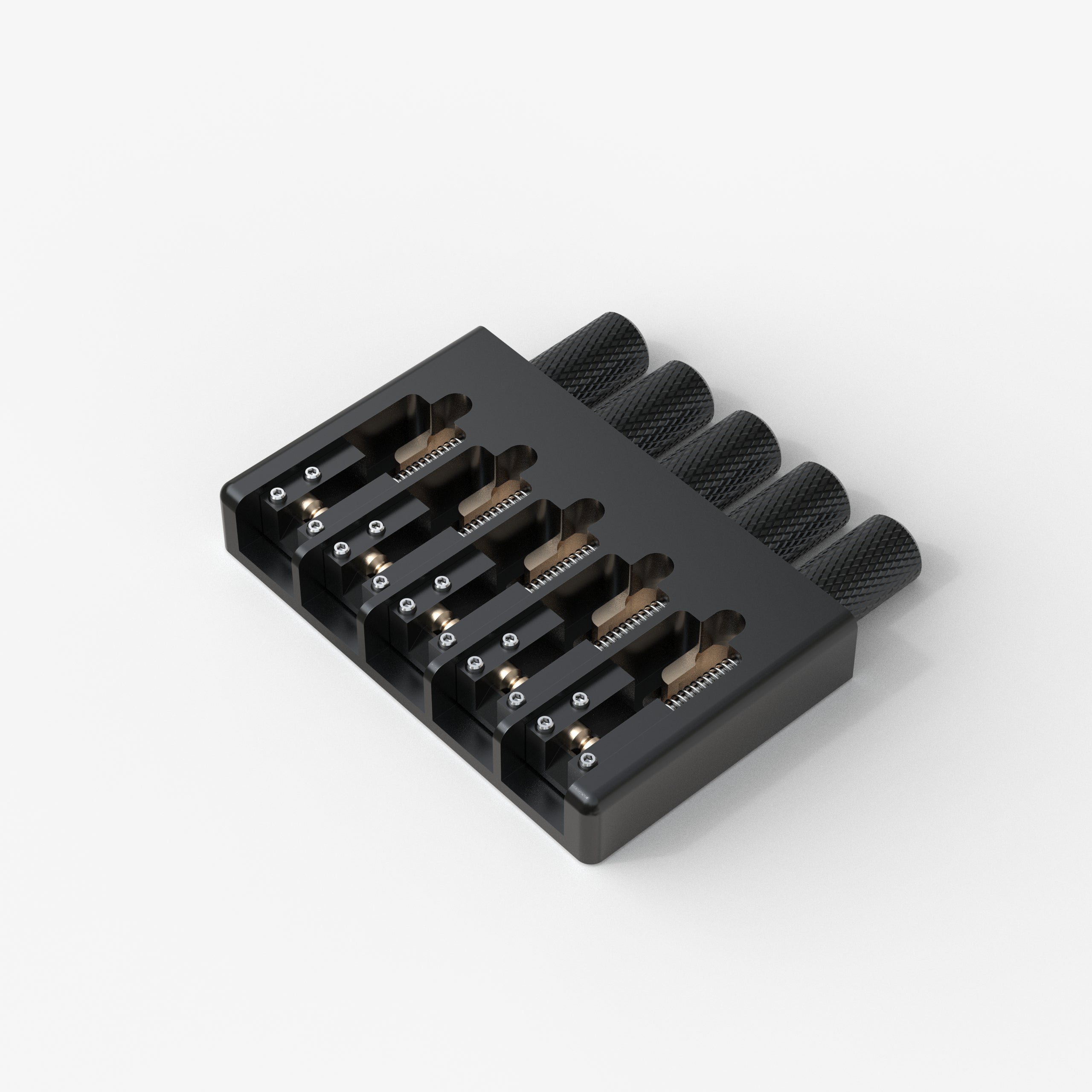 Lightweight CNC Aluminum Alloy Headless Bass Bridge with Brass Saddles Guyker