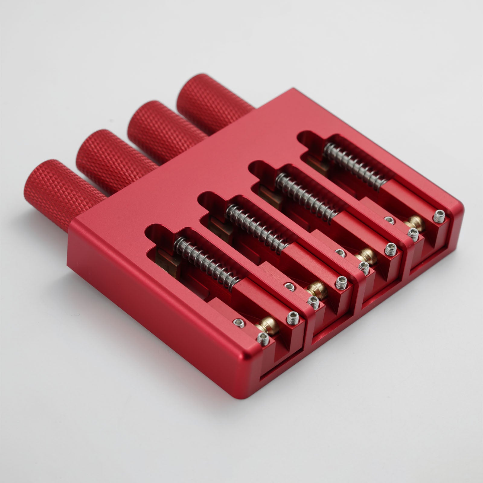 Lightweight CNC Aluminum Alloy Headless Bass Bridge with Brass Saddles Guyker