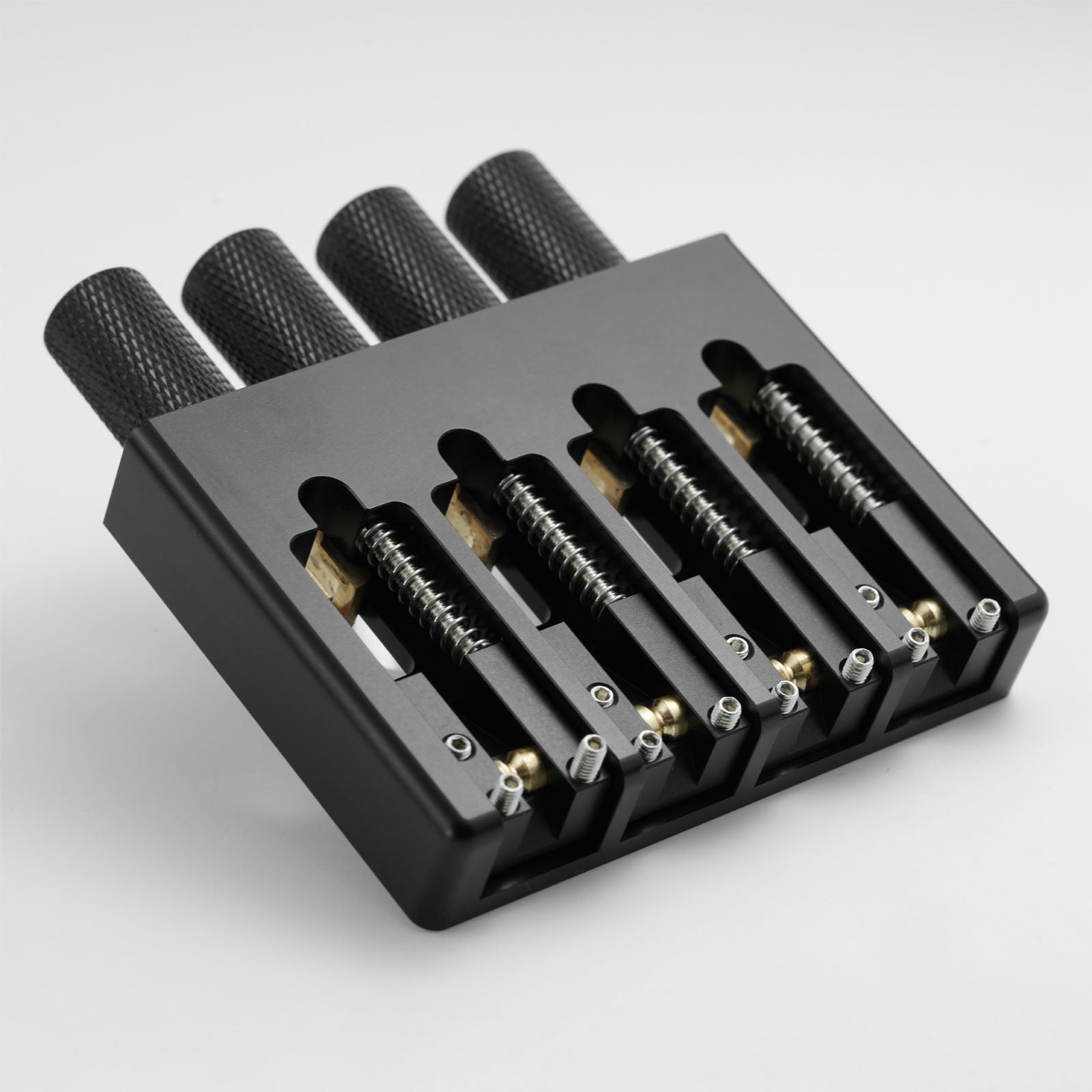 Lightweight CNC Aluminum Alloy Headless Bass Bridge with Brass Saddles Guyker